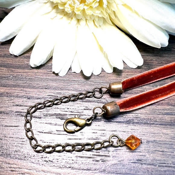 ART DECO AMBER COLOR NECKLACE - Picture 5 of 5